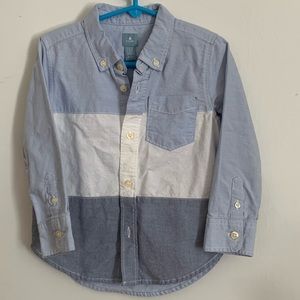 Baby Gap Boy’s Denim Color Block Button Up Shirt